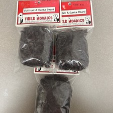 3 Fiber Mosaics Curly Brown Doll Hair  Santa Beard 1oz each New Sealed