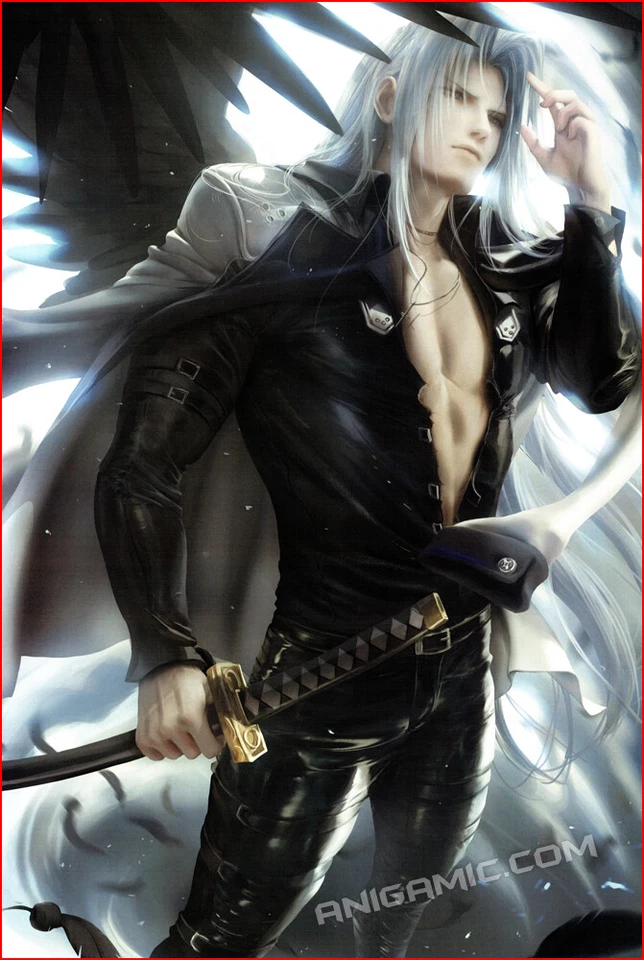 SEPHIROTH 18x12" ART PRINT Game FINAL FANTASY VII Remake FF7 Sakimichan NEW - Image 2 of 2