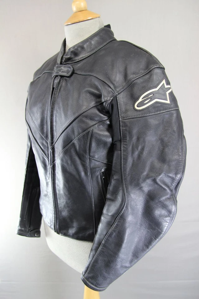 ALPINESTARS STELLA BLACK COW LEATHER BIKER JACKET WITH THERMAL LINING: SIZE 12 - Image 4 of 4