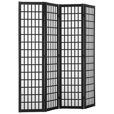 4 Panel Room Divider Wood Folding Privacy Screen, Portable Decoration Screens