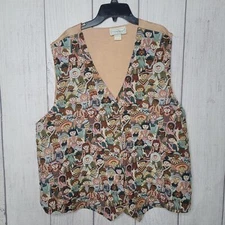 VTG Volup 90s Children Of The World Embroidered Teacher Vest Size 22/24