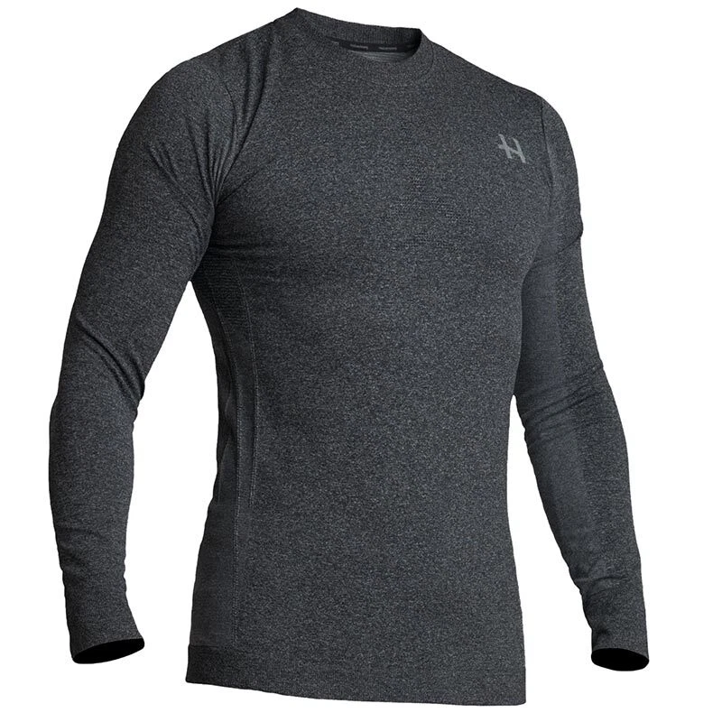 HALVARSSONS CORE-KNIT SWEATER BLACK SEAMLESS WICKING MOTORCYCLE BASE LAYER TOP
