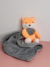 Carters Fox Lovey Plush Security Blanket Rattle Cuddle Orange Gray