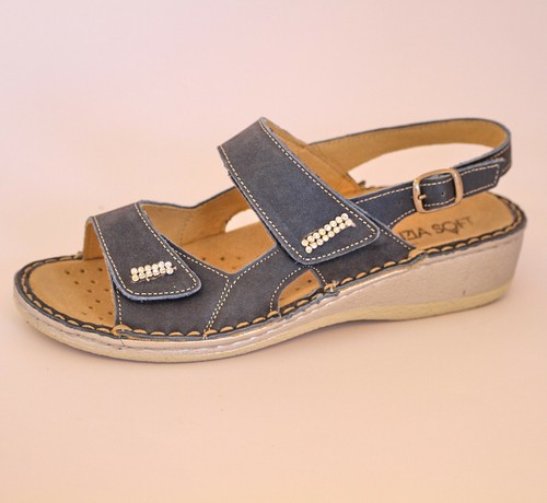 CINZIA SOFT sandalo italiano pelle DONNA plantare estraibile bleu IM2538BCB  001 | eBay