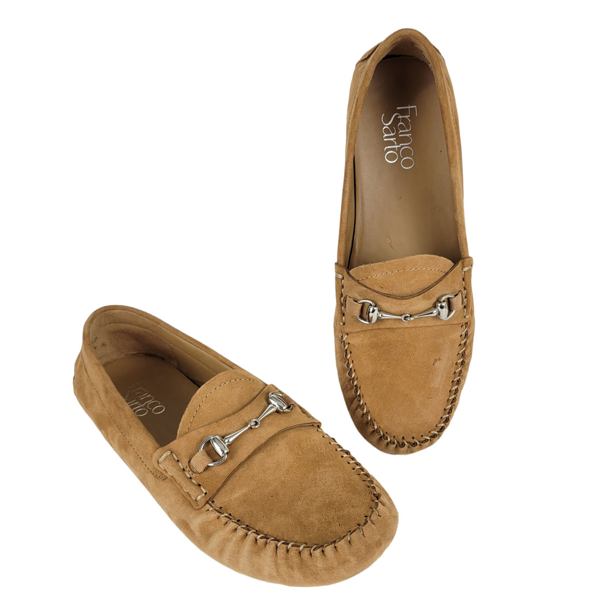 FRANCO SARTO Galatea Horsebit Loafers Size 7M Camel Brown Suede