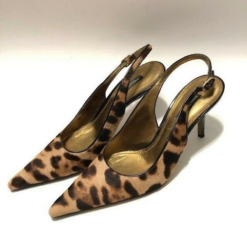 Dolce \u0026amp; Gabbana Vintage Vero Cuoio Leopard Slingback Pumps Sz 38 | eBay