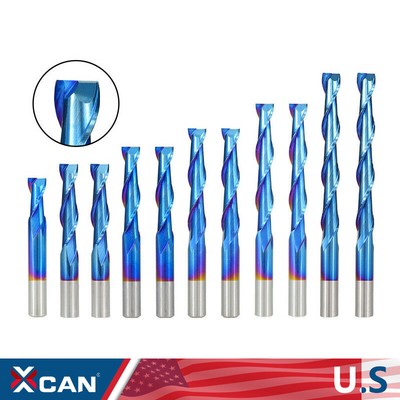 1pc Carbide Double Flute Spiral Upcut End Mill CNC Router Bit 6-12mm Shank