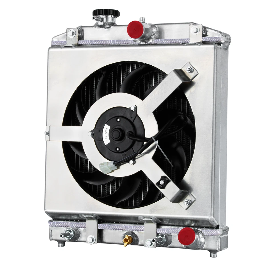 3 Row Radiator&Shroud Fan For 1992-2000,1994 Honda Civic Del Sol Integtra DC EG Foto 4 de 4