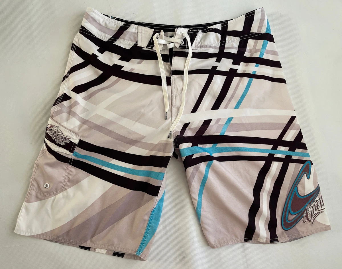 Mens striped deals board shorts