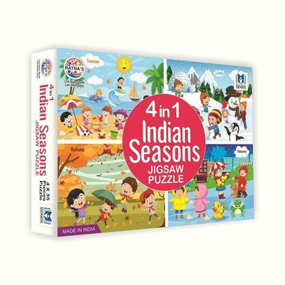4 in 1 Indian Seasons Jigsaw Puzzle for Kids 4 Jigsaw Puzzles 35 Pieces Each