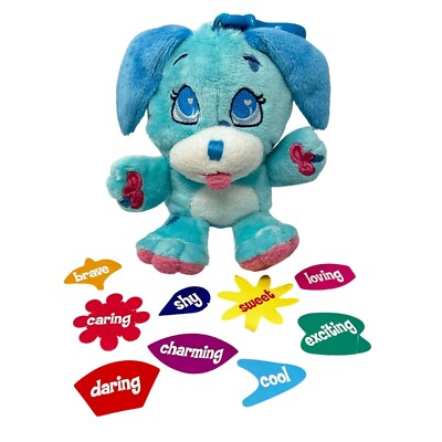 Wuggle Pets Plush Dog Blue Backpack Clip Inch Stuffed Toy Charm Cards 