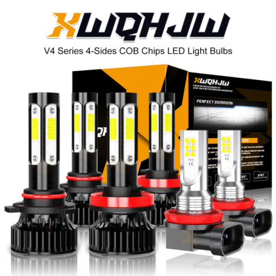 For Jeep Compass 2016 2017 2018 2019 2020 LED Headlight Bulbs + Fog Light White