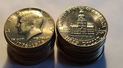 1976 D Kennedy Bicentennial Half Dollar - BU - Uncirculated Roll - Tube