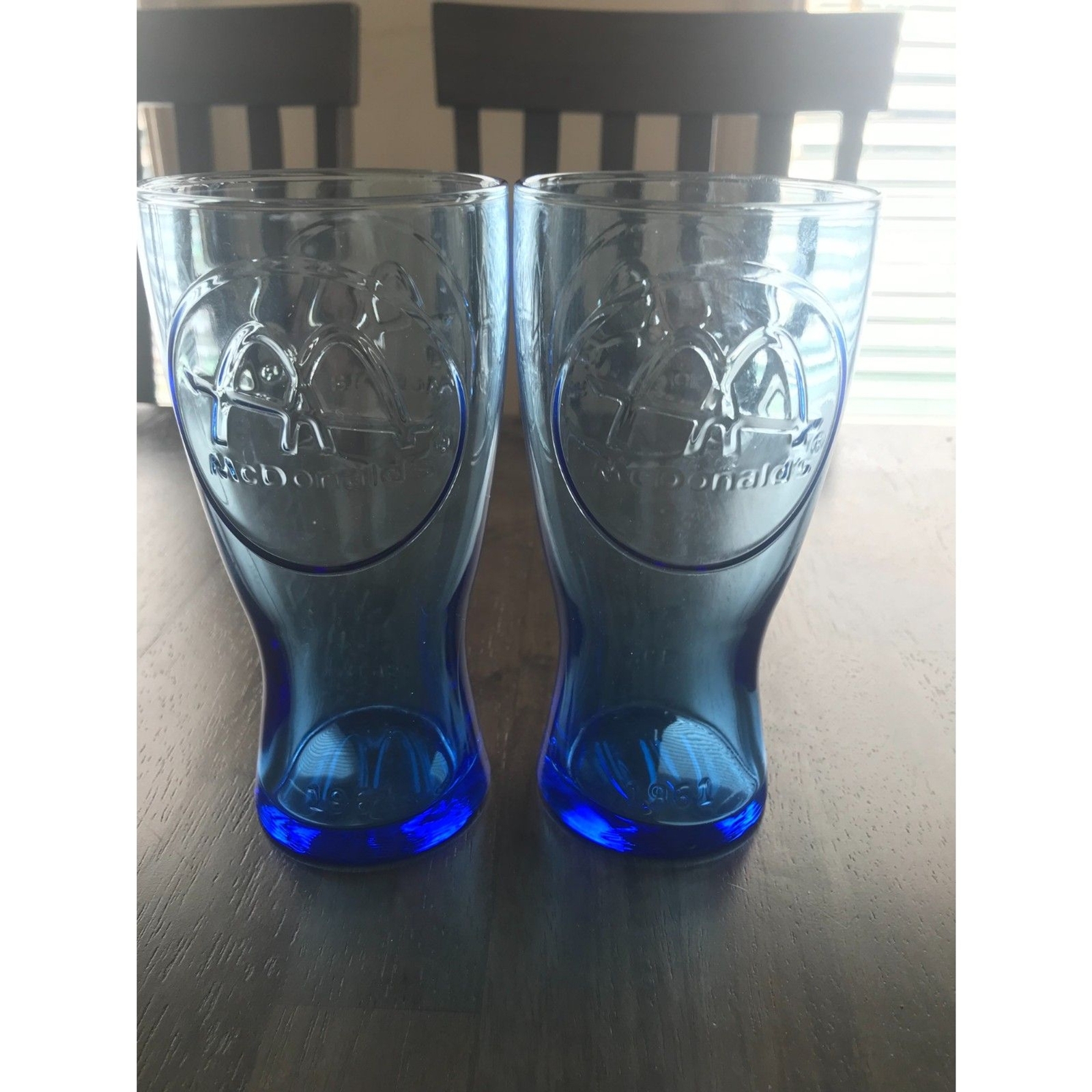 McDonald's Glasses; Blue 1961 Vintage Glass Ware set of 2