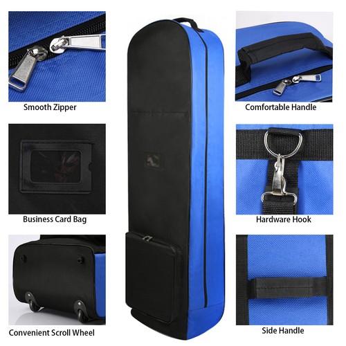 Golf Travel Bag Foldable Airlines Rolling Golf Club Travel Cover Protector Wheel - Picture 3 of 18