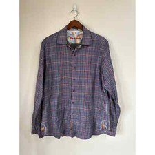 Robert Graham Multi Plaid Embroidered Button Down Classic Fit Shirt Top