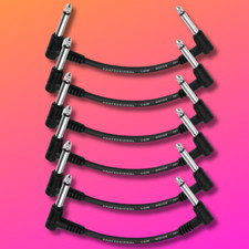 6Pcs 6" Guitar Effects Pedal Lead Patch Cables Noiseless 1/4" Right Angle