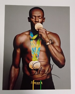 Usain Bolt Signed 8 X 10 Photo COA