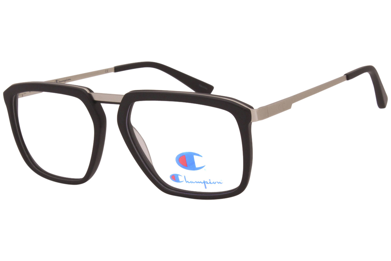 Champion Baz C01 Eyeglasses Mens Matte BlackSilver Full Rim Optical Frame 56mm 17890₽