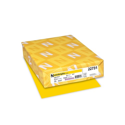 Astrobrights Cardstock Paper 65 lbs 8.5" x 11" Solar Yellow 477580 - Imagen 2 de 4