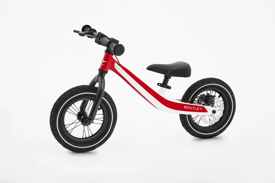 BENTLEY Balance Bike bi-color red white Original Laufrad mit Bremse Ledersattel - Bild 3 von 4