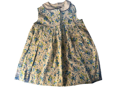 Vintage Cinderella Brand Floral Shift Dress Peter Pan Collar Size 4 100% Cotton
