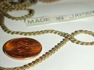 5 FEET VINTAGE JAPANESE SOLID BRASS SERPENTINE 2x1mm. CHAIN N12