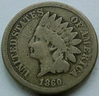 US 1860 Copper-Nickel Indian Head Cent  **
