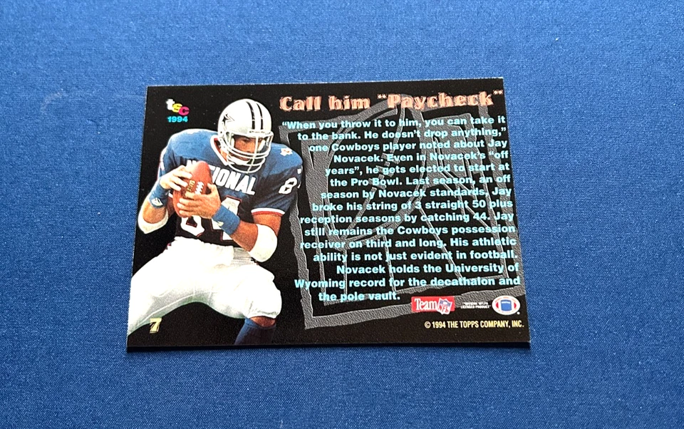 1994 Stadium Club Football Members Only Jay Novacek #7 Set Break NM - Image 2 of 2