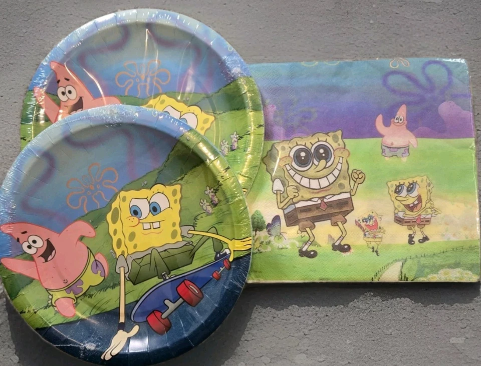 Animated Yellow Sponge Theme Party Pack With 3x5 Ft Banner/ 20 Guest - Image 4 of 4