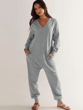 Anrabess Women’s Gray XL Cotton Jumpsuit