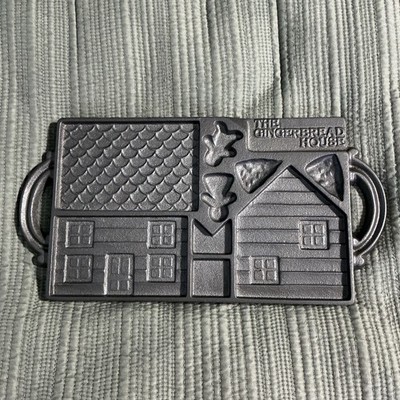 Vintage 1985 The Gingerbread House John Wright Cast Iron Mold Baking 2 Sided USA