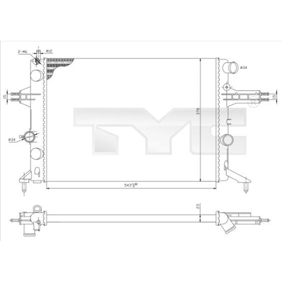 TYC RADIATEUR DE REFROIDISSEMENT Adapté Pour OPEL ASTRA ZAFIRA | 725-0021 - Photo 1/1