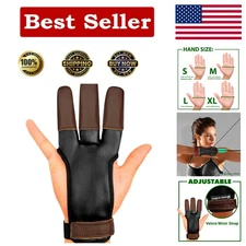 Archery Glove - Durable Leather Finger Protector for All Ages - XL Size