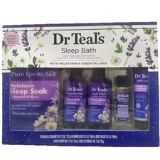 New Dr Teal's Melatonin And Essential Oils 5-Piece Sleep Bath Gift Set D 