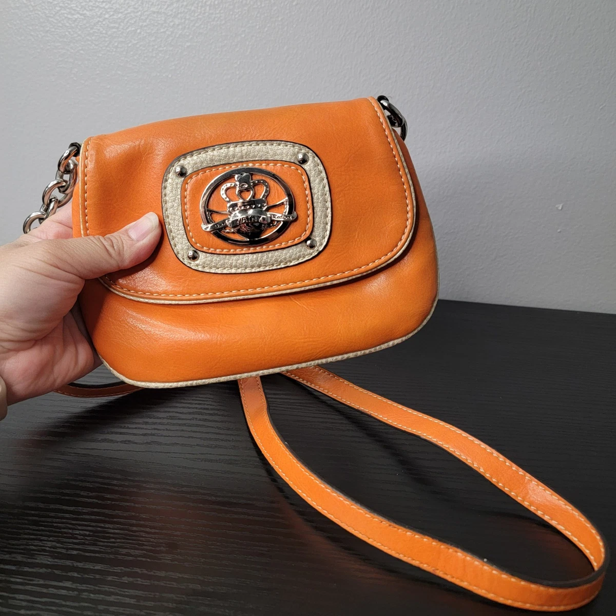 Kathy Van Zeeland Orange Vibrant Vintage Purse. Vintage Kathy Van Zeeland burnt Orange Hobo | Mercari main image 3