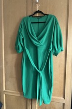 Womens Dress Size 20 BOOHOO Green Bodycon Stretch Occasion Wear Thick Knit Belt