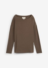 Langarmshirt aus Viskose-Mix Gr 52/54 Oliv Damen Langarm-Shirt Bluse Tunika Neu*