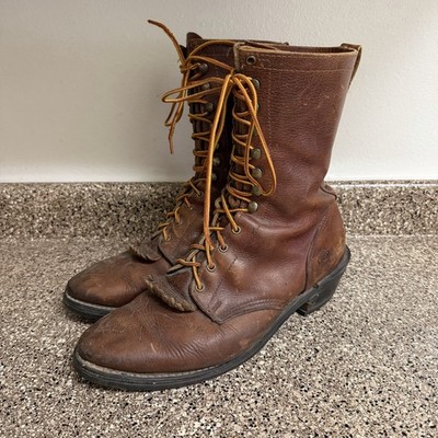 Double H Packer Boot Men s Size 11 High Lace Up Brown Leather