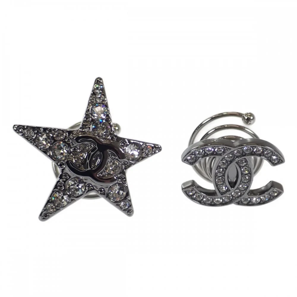 Chanel Beauty Black Rhinestone Hair Clip with Silver Crystal Logo Chanel Beauty Hair Clip Set (2 Pcs) | New with Box - Black  main image 4