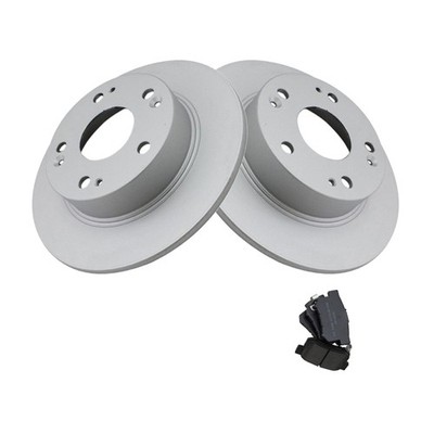 Rear Brake Pads Rotors Kit Metallic E-Coated w Fluids Acura TSX 2004-2008 5 Lug