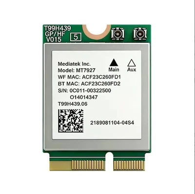 New MediaTek MT7927 M.2 E-Key 2.4G/5G/6G 8774Mbps BT5.4 Wireless Adapter Win11 - Image 1 of 3