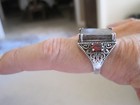 STS MUONIONALUSTA METEORITE GARNET STERLING RING — photo 7