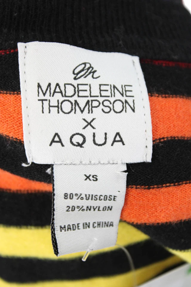 Suéter Aqua Madeleine Thompson Mujer Rayas Negro Multicolor Talla Extra Pequeña Foto 4 de 4