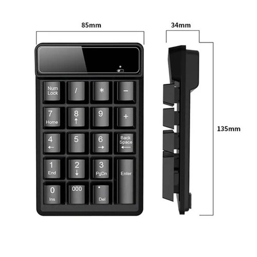 2.4GHz USB Numeric Keypad Mini 19 Keys Number Pad New Wireless Wired Keyboard - Picture 2 of 13