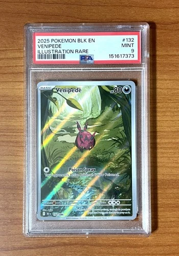 Pokemon, Black Bolt, Venipede SIR Card #132/ 086 PSA 9
