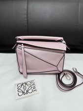 Loewe Calfskin Puzzle Mini Ice Pink SHW Leather Crossbody Bag Handbag Auth