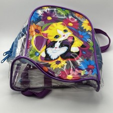 Vintage LISA FRANK 1990s Mini Backpack Clear Kittens VTG