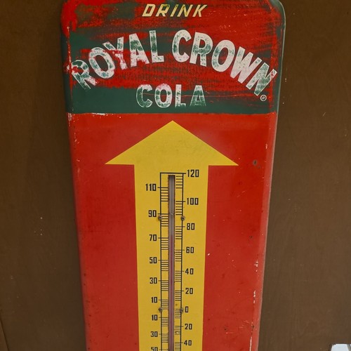 Royal Crown Cola 1950 Original Advertising Thermometer Sign