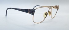 Vintage MSM Gold Blue Oval Metal Sunglasses FRAMES ONLY Italy